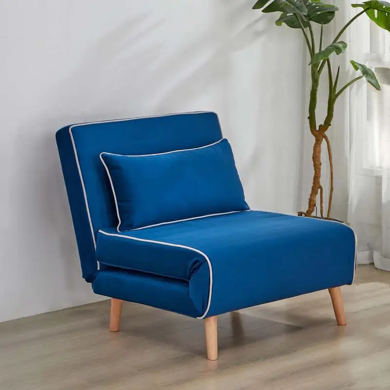 طقم سرير أريكة مخملي حديث قابل للطي مكون من 2، مسند ظهر قابل للتعديل بثلاثة أوضاع، يتحول إلى سرير مزدوج في 10 ثوانٍ، ويتضمن الوسائد،