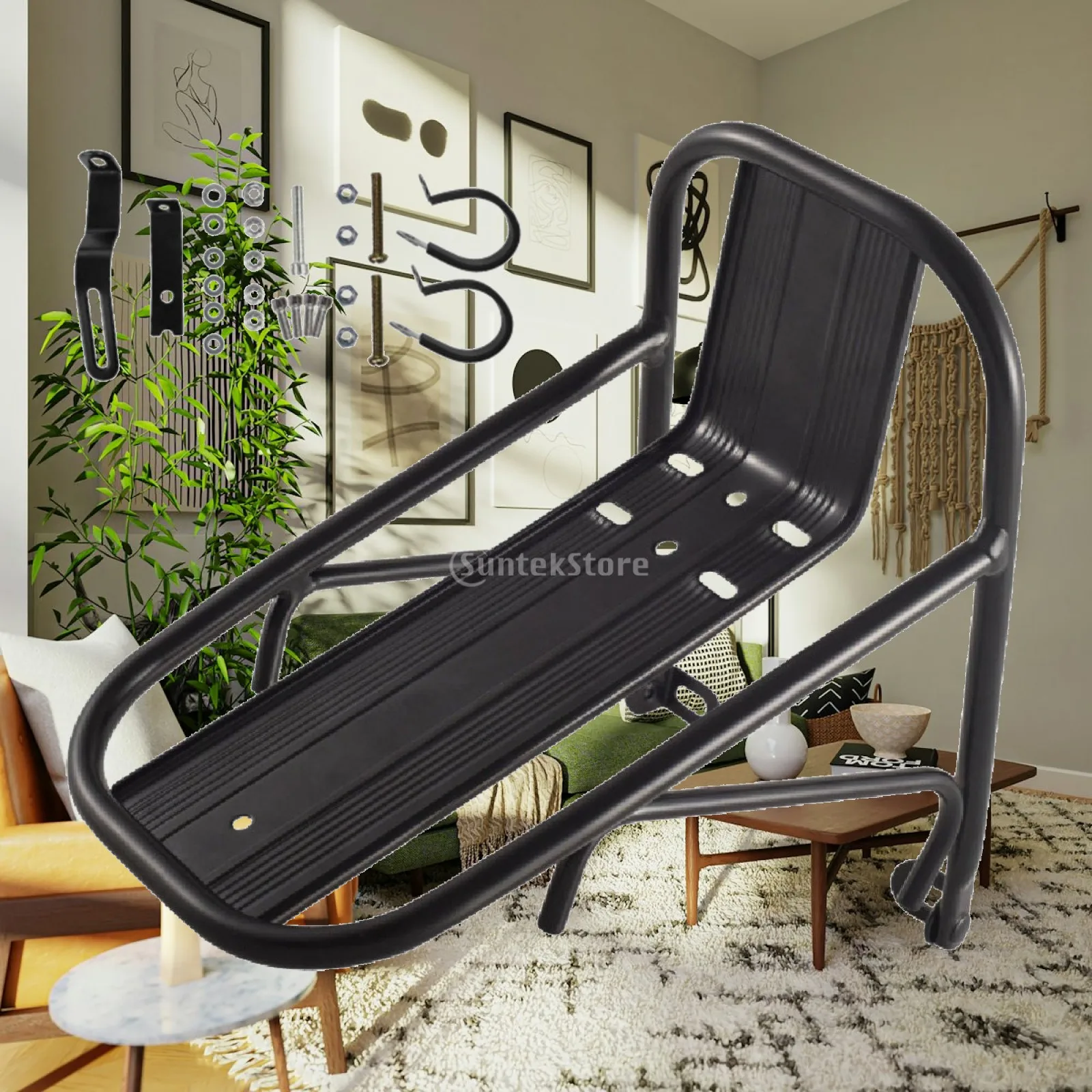 Reliable Iron Mountain Bike Front Rack Stable Support with Anti-slip Screw Holes for Everyday Cycling
