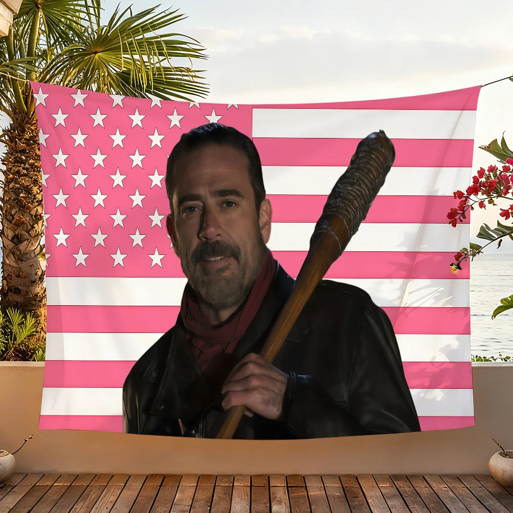 Negan Actor J-Jeffrey Dean Morgan USA flag For Garden Party Living Room Home Wall Decor Banner Bedroom Outdoor Tapestry