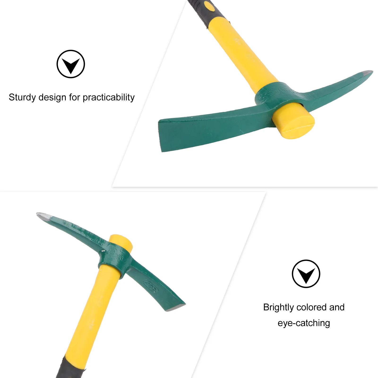 

Plastic Handle Garden Pickaxe Lightweight Sturdy Durable Portable Household Pickaxe Household Yard Tool Hoe (Yellow)