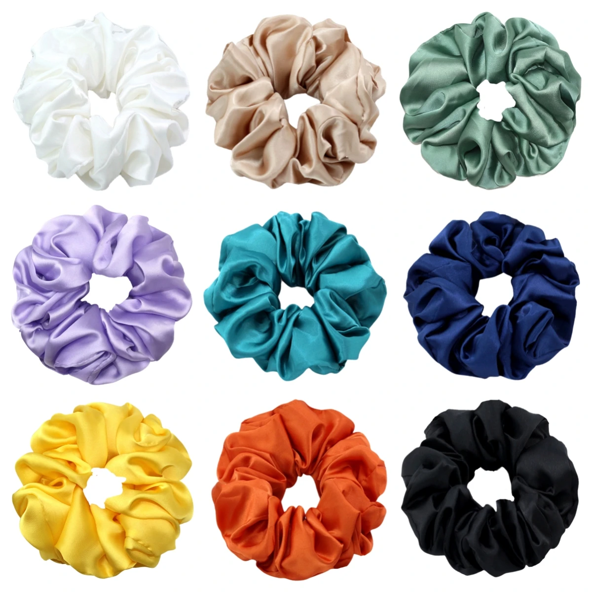 Fashion Oversized Silk Scrunchies for Women Korean Chiffon Elastic Hair Ties Ponytail Holder Headwear Chouchou Cheveux Femme