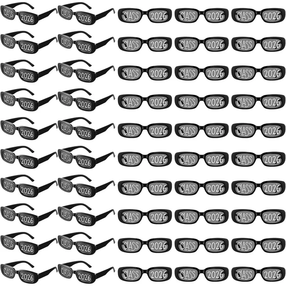 50 Pack 2026 Graduation Sunglasses, Bulk Plastic Eyewear for Class of 2026, Party Props & Photo Booth Accessories