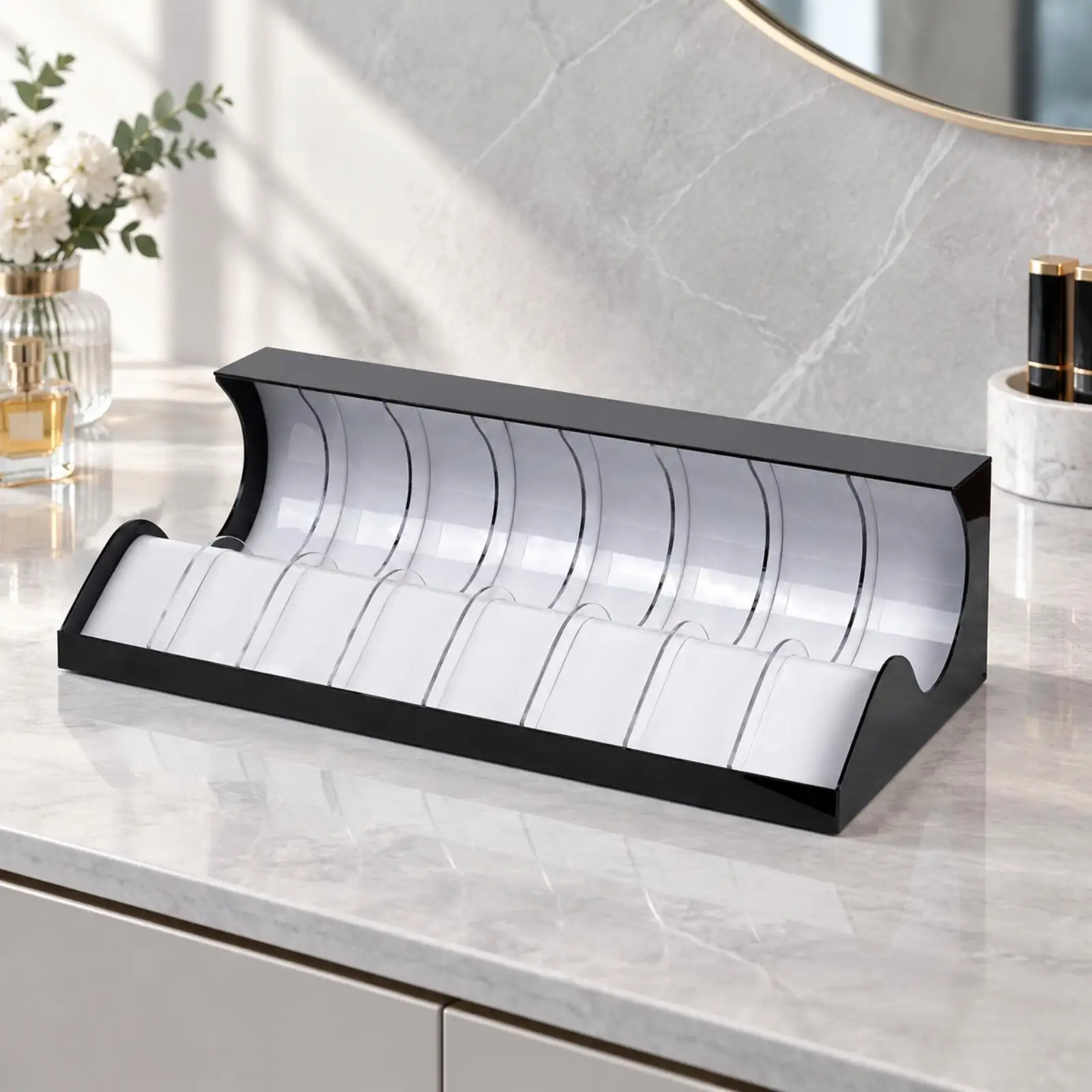 Acrylic Belt Rack Shelf Organizer with Transparent Case Design for Wardrobe Counter Display Stand Storage