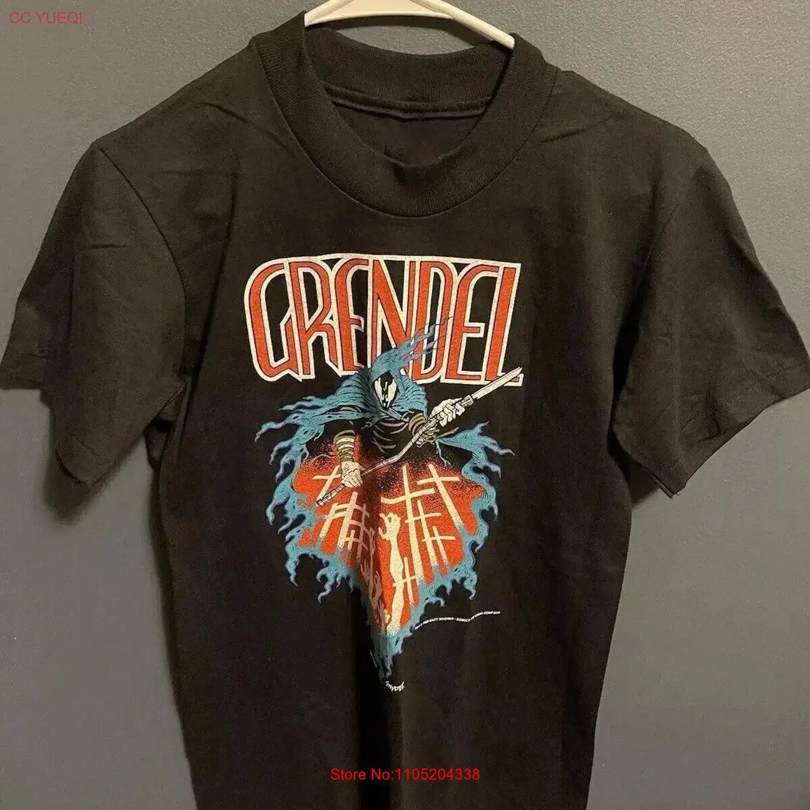 Vintage Grendel Graphitti camiseta 1988 de Matt Wagner vintage lavado elegante casual estirado ropa de diseñador de moda gráfico