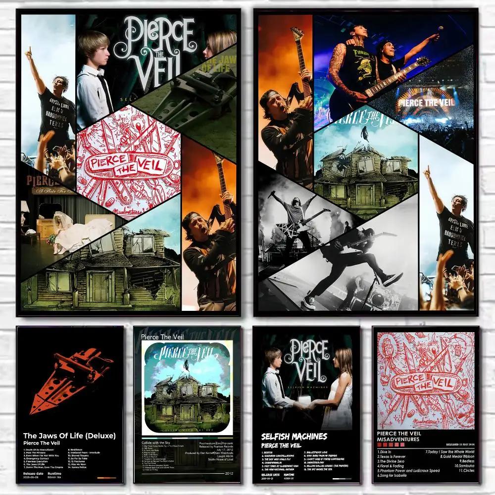 Rock Band P-Pierce The Veil Poster HD Art Decorative Wall Art Waterproof Home Décor for Living Room Bedroom Café Stylish Gift