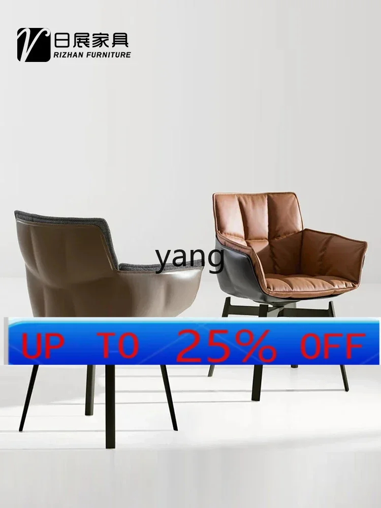 

LTT Chair Italian Minimalist Light Luxury Rotatable Muscle Casual Belt Armrest Desk Chair Cosmetic Chair