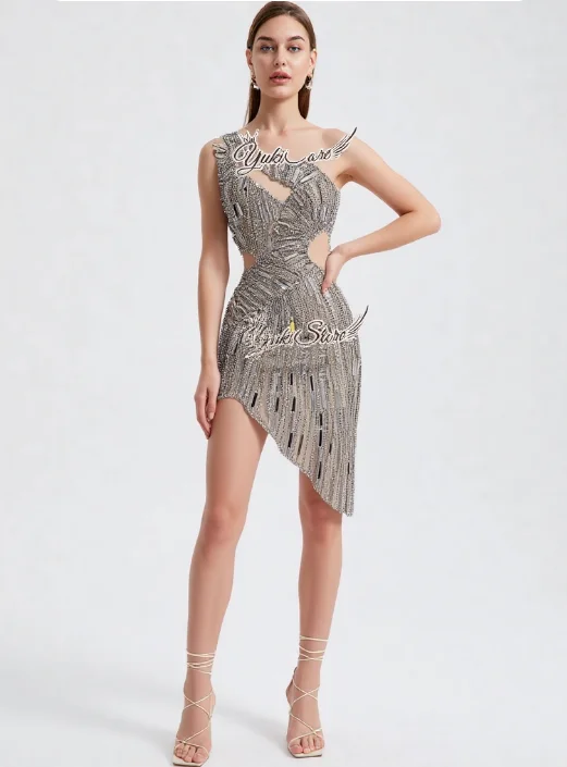 

Новейшее свадебное платье, коктейльное платье, красивое качество, идеальный материал, сексуальный женский серебряный лиф с бриллиантами, аппликация YS009