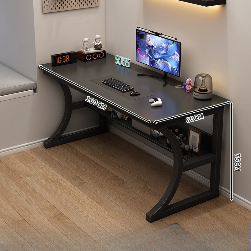 Ergonomic Computer Desk with Storage Shelf - Home Office Study Station - Cable Management - Furniture Laptop Desk for Gaming