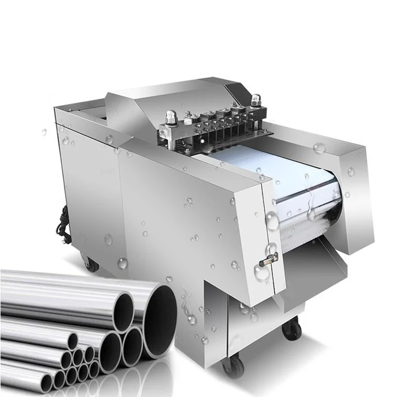 تصميم جديد الدجاج الخام اللحوم المجمدة مكعب المقامر آلة قطع كتلة اللحوم الأسماك المجمدة لحوم البقر مكعب الأضلاع آلة التكعيب