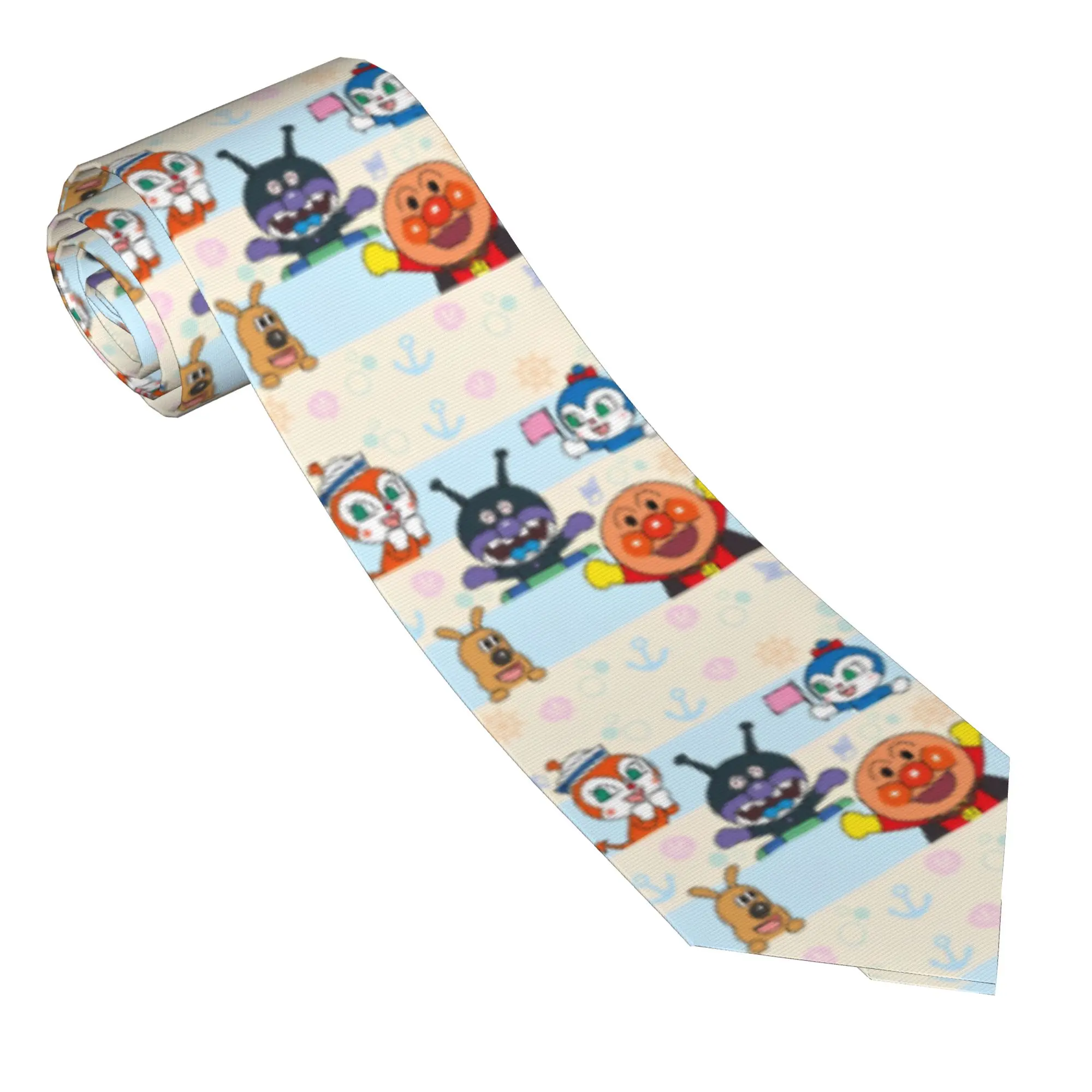 

Kawaii Anpanman Necktie Men Polyester 8 cm Classic Neck Ties Cartoon for Mens Suits Accessories Gravatas Wedding Business