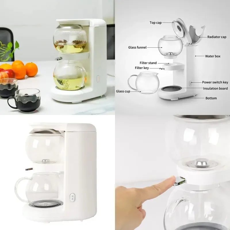 High borosilicate glass teapot and glass kettle Automatic filter pot Dripping coffee machine Wholesale Smart electric tea set
