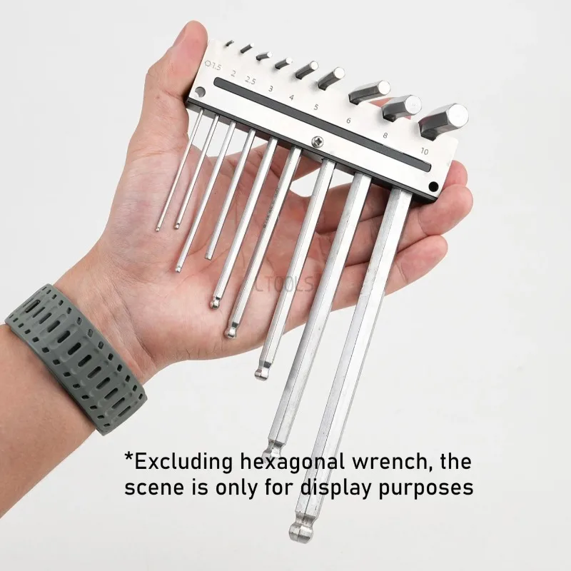 

9pcs/set Hexagonal Wrench Holder Durable Metal Wall Bracket Multi Specification Hole Storage Rack Screw Fixation Wood Tool