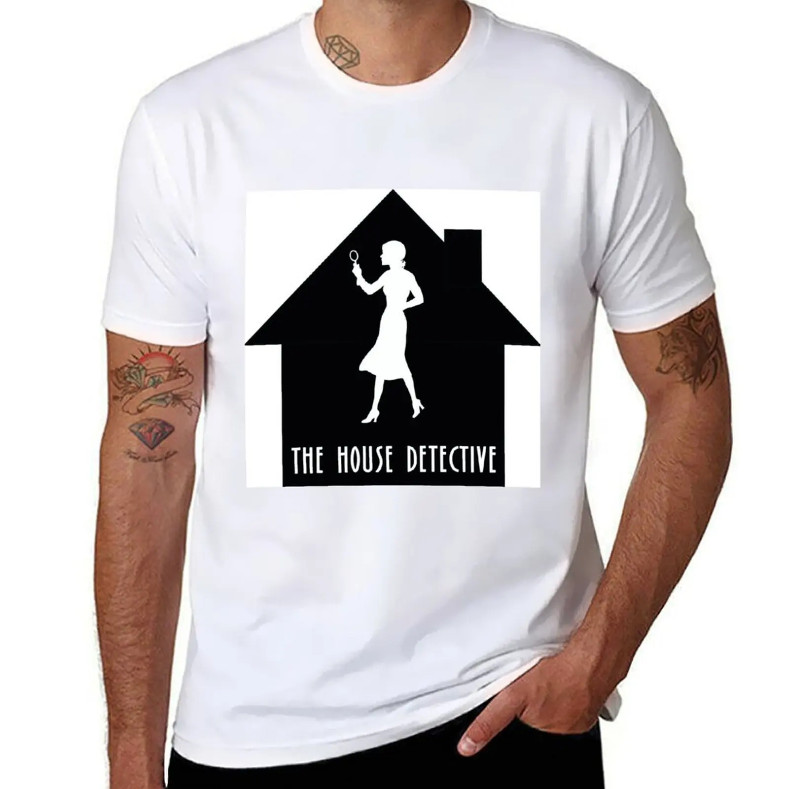 The House Detective Logo T-Shirt new edition Funny t-shirt rapper graphic tees oversized t shirts for men