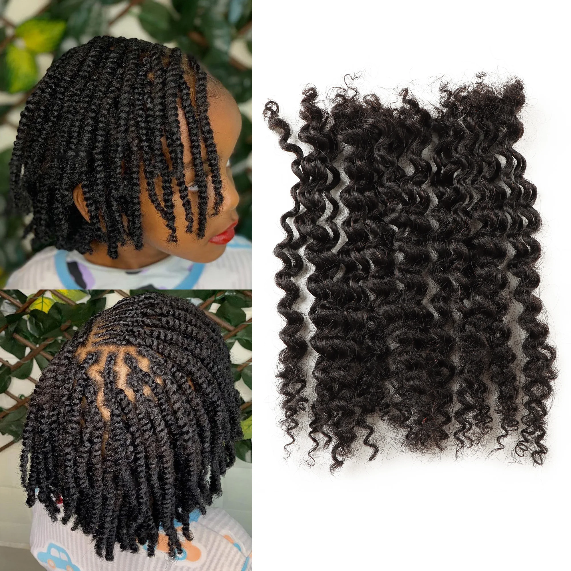 Afro Kinky Curly Locks 4A Double Drawn Bulk Braiding Hair Extensions Microlocs for Box Crochet Human Hair for Braiding