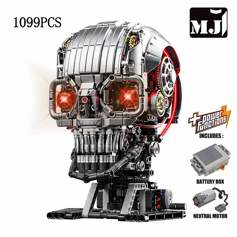 

MJ BLOCK Skull Building Blocks Mechanical Model Educational DIY Desktop Decoration Toy Holiday Gift for Kids Adults,1099 Pieces