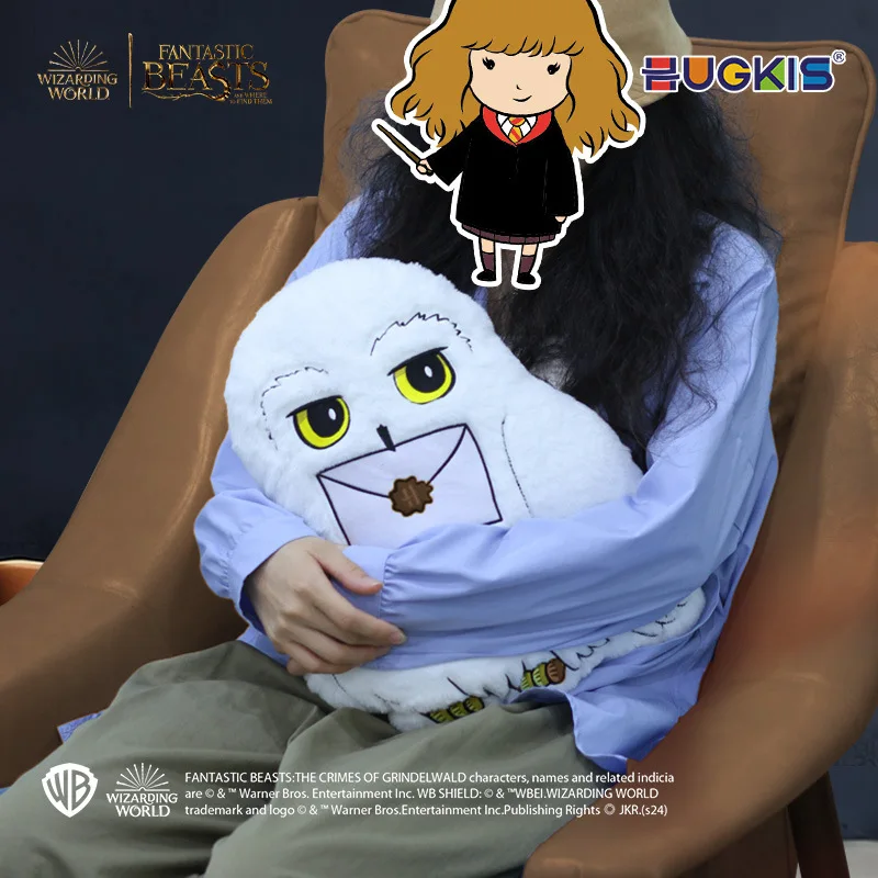 

HUGKIS Official Harry Potter Hedwig Adorable Throw Pillow, 16inch Snowy Owl Plush Couch Decor, Movie Collectible Stuffed Toy