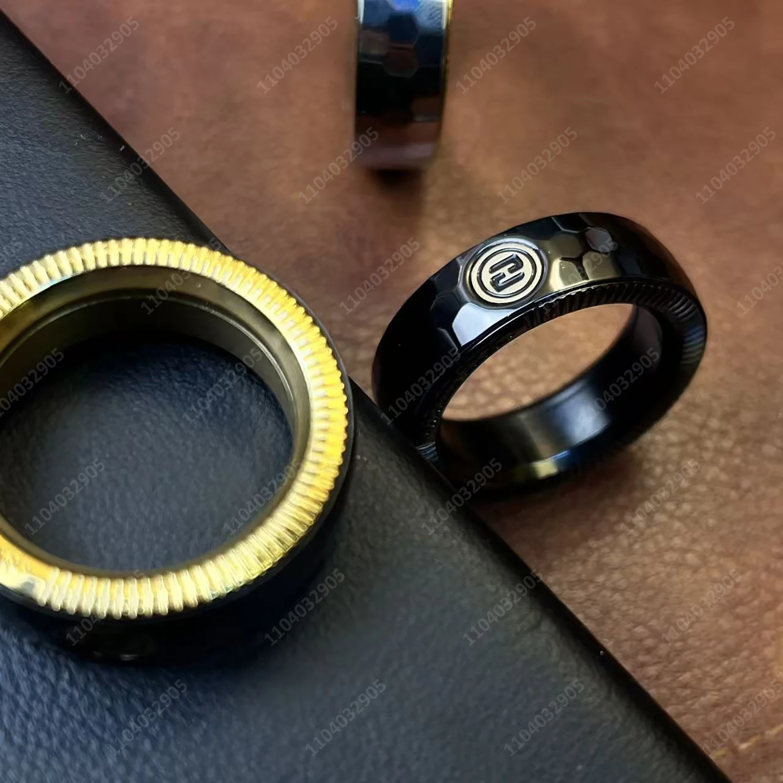 EDC تململ المنزلق الفولاذ المقاوم للصدأ اسئلة حلقة كثيفة متعددة القسم ADHD تململ سبينر مع نقرات اللمس لعبة تخفيف التوتر #5