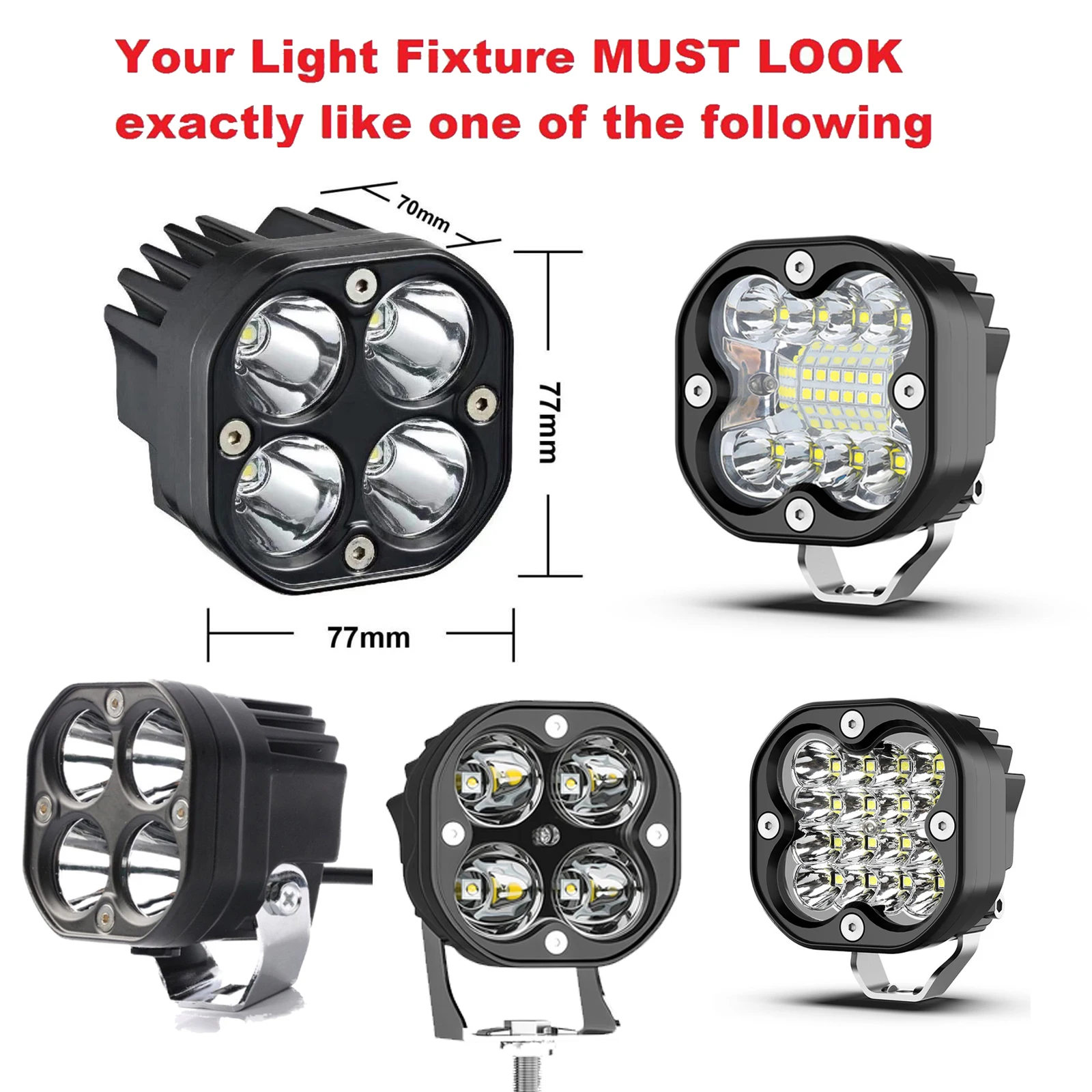 3 Inch Zwart Geel Led Pod Covers Werk Licht Covers Led Kubus Covers Beschermende Lens Cover Voor 3 Inch 40W 90W 120W Licht Pods