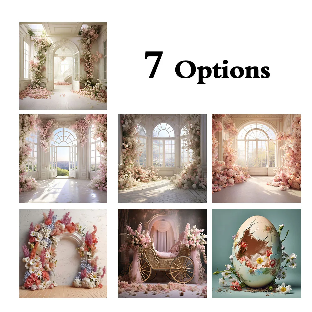 

Mehofond Spring Newborn Photography Props Arch Door Flower Decor Background Kids Birthday Maternity Portrait Wedding Backdrops