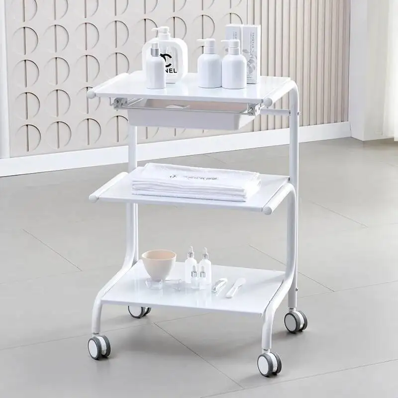 عربة من الفولاذ المقاوم للصدأ لصالون الاستقبال الجمالي، عربة كاريتو المساعدة، منظم دي بيليزا، سبا تجميلية #1