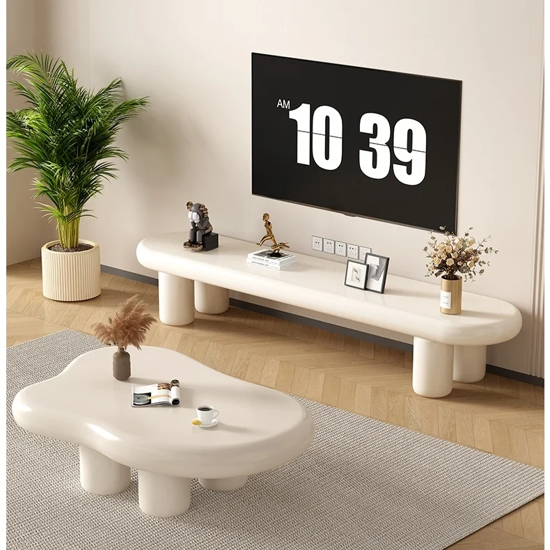 

Simple and Modern French TV Cabinet for Small-sized Apartments Tea Table with Tv Cabinet Set