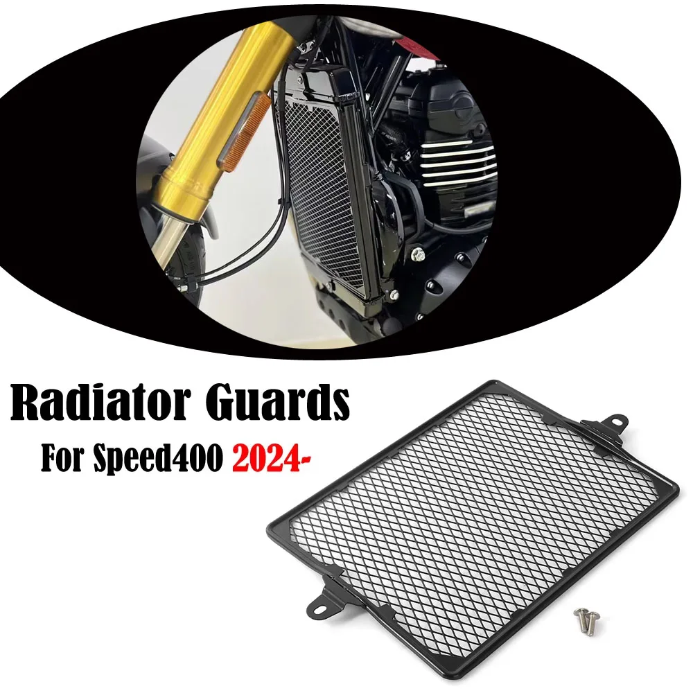 

New Motorcycle Accessories Black Radiator Guard Grill Cover For Speed 400 Speed400 SPEED 400 2024 2025