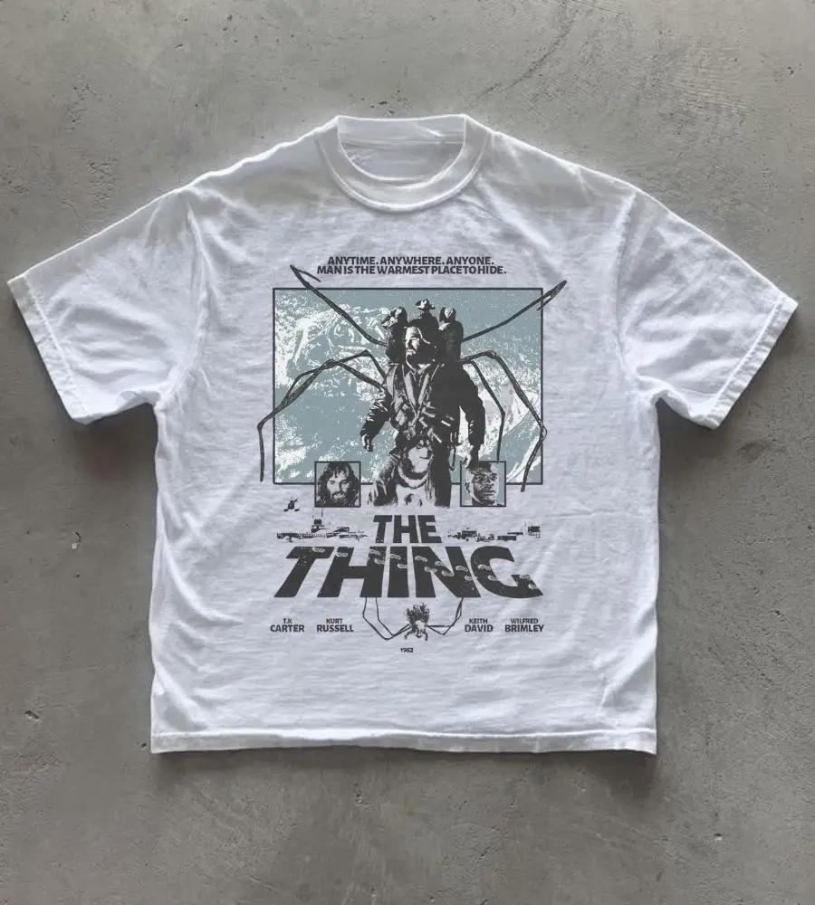 Retro 80s Horror Movie T-Shirt Retro Japanese Poster Graphic Tee Sci-Fi Movie Merch John Carpenter Collectible Shirt The Thing