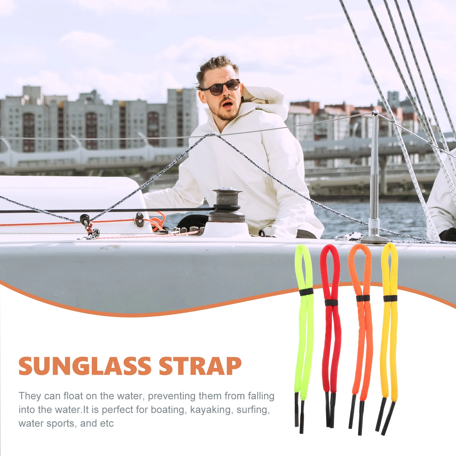 

4Pcs Waterproof Glasses Holder Adjustable Sunglasses String For Water Sports Eyewear Retainer