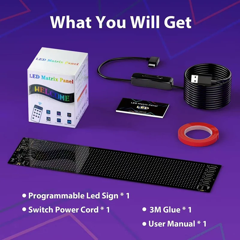 LED شاحنة العين LED شاشة مرنة DIY مصفوفة بكسل لوحة ضوء التمرير النص الرسوم المتحركة APP التحكم نمط عرض ديكور