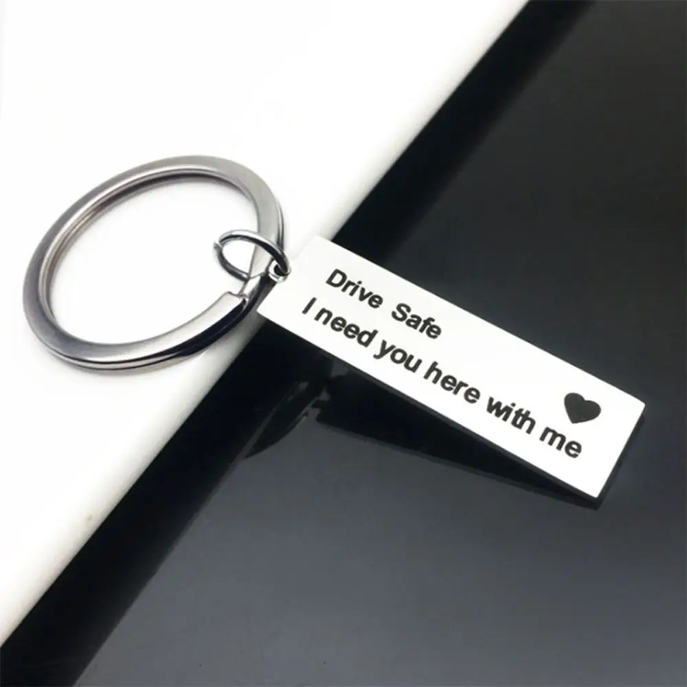 Trendy Gifts Girlfriend Engraved Husband Boyfriend Key Chain Jewelry Fashion Accessories Key Ring