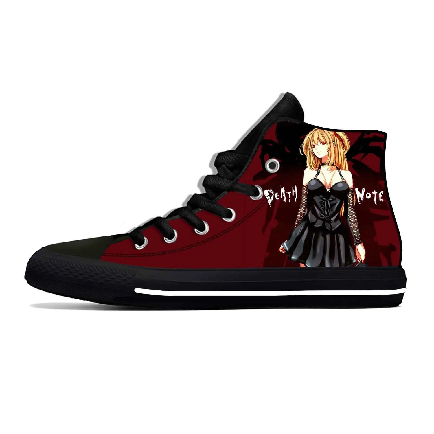 Japanese Anime Cartoon Death Note Amane Misa Cute Casual Cloth Shoes High Top Lightweight Breathable 3D Print Men Women Sneakers