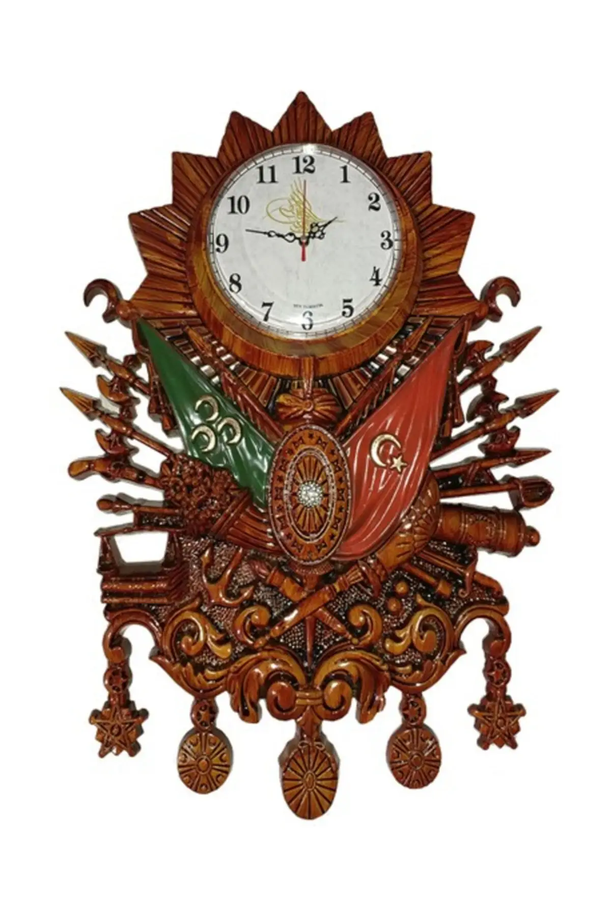 Ottoman State Coat Of Arms Wall Clock-Brown