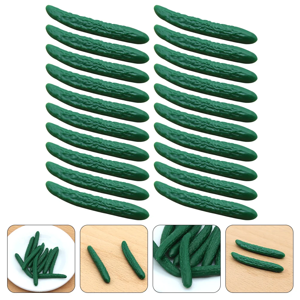 20 Pcs Cucumber Model Toy 36cm Simulated Cucumbers Micro Landscape Toys Mini Child