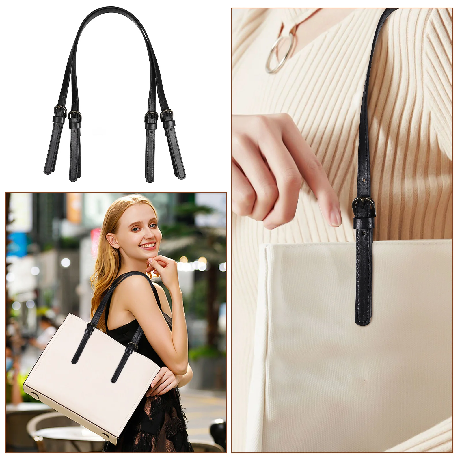 2pcs Tote Shoulder Straps Bag Handles Adjustable Shoulder Straps Purse Strap Tote Bags Shoulder Carrying Straps Handbag Handles