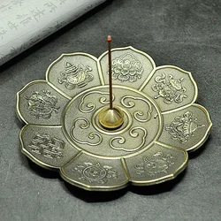 Dragon and Phoenix Bronze Incense Tray Twelve Zodiac Antique Thread Incense Holder Coil Incense Burner Indoor Sandalwood Stove