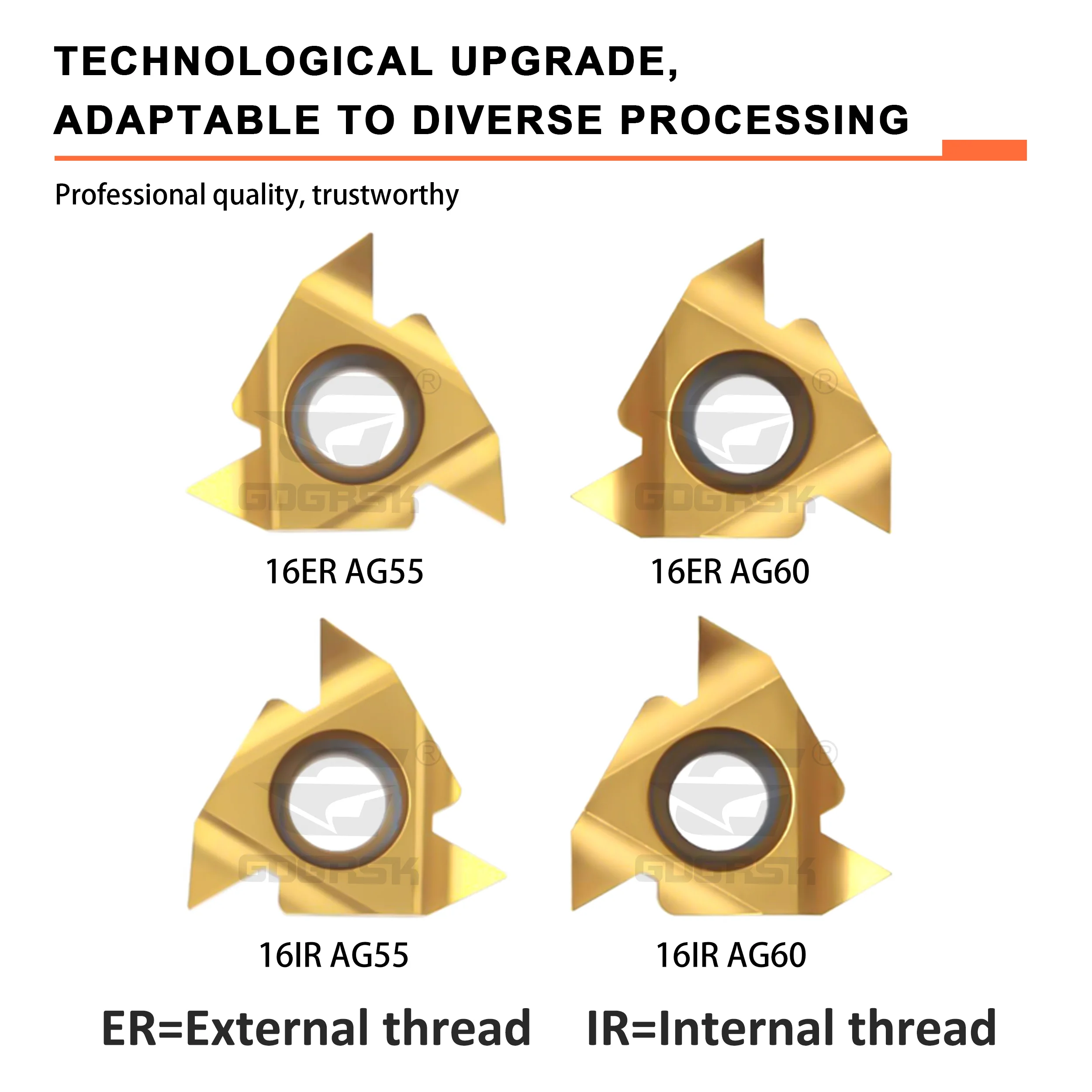 

Твердосплавные резьбонарезные пластины 16ER AG55/16IR AG60 для обрабатывающих центров BMC, специальные резьбонарезные и токарные инструменты A60 AG55 AG60 A55 для обработки стальных деталей