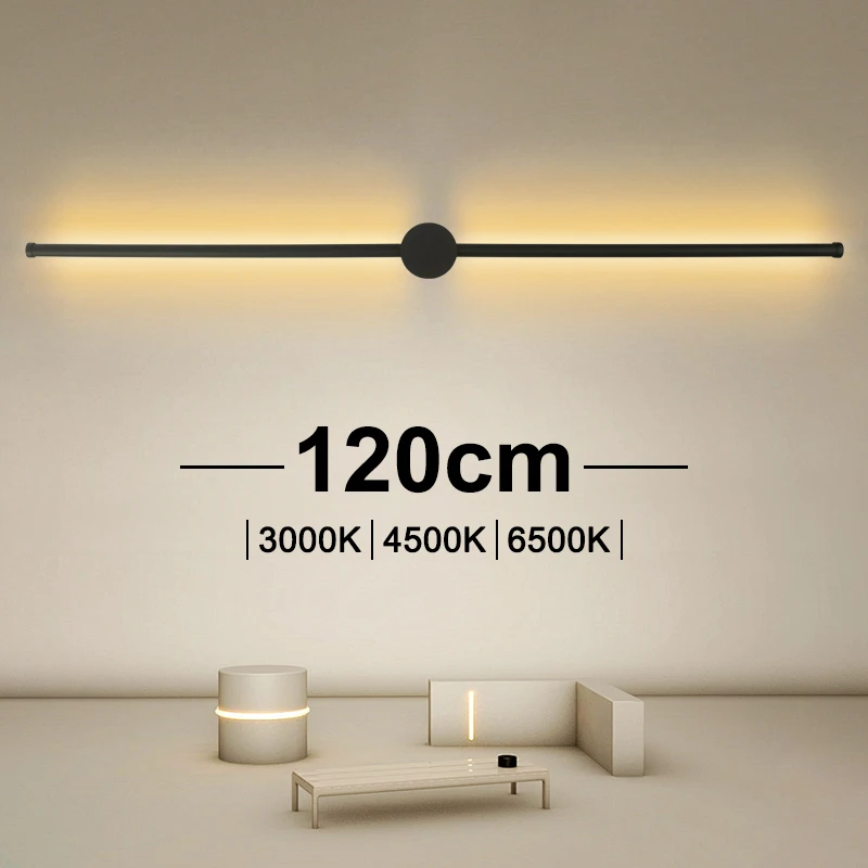 

Современный минималистичный светодиодный линейный настенный светильник 80 см/100 см/120 см с длинной полосой, настенный светильник для спальни, гостиной, домашний декор