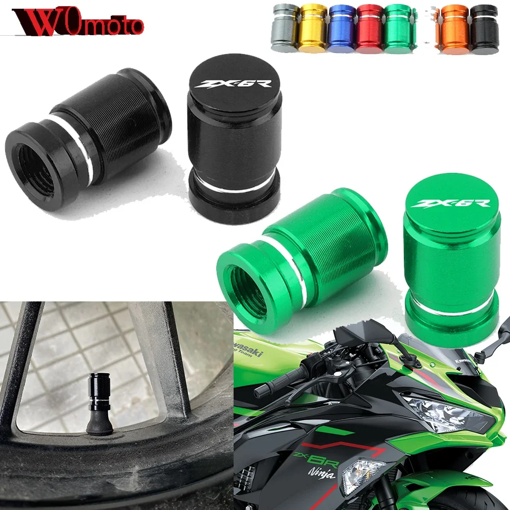 For Kawasaki ZX-6 ZX-6R Ninja ZX6 R ZX6R ZX 6R 2014- 2024 CNC Accessories Motorcycle Tire Valve Caps Moto Wheel Tyre Stem Cover