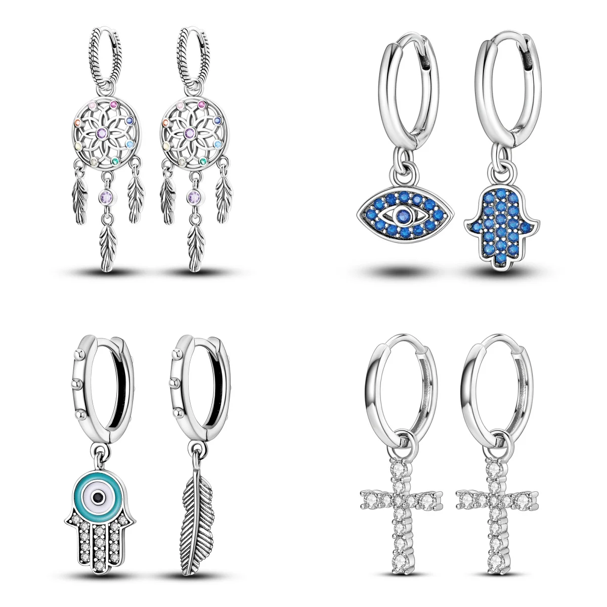 Boucles d'oreilles attrape-rêves en argent Sterling S925, nouveau Style, os de serpent, bijoux fins simples, cadeau de fête pour femmes et filles, 2024