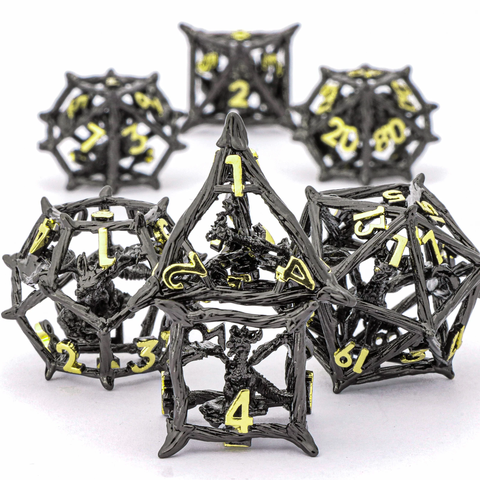 

Забавные кости дракона, классический полый набор металлических кубиков D&D для подземелий и драконов, рождественский подарок для геймеров и D&D энтузиастов