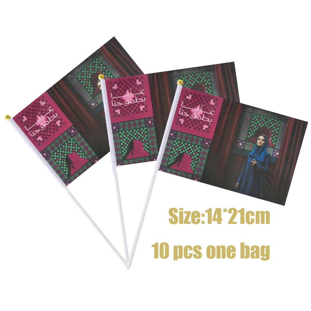 Flagnshow 100% Polyester 10 Pcs 14*21cm Mexico Mardi Gras Hand Waving Flags