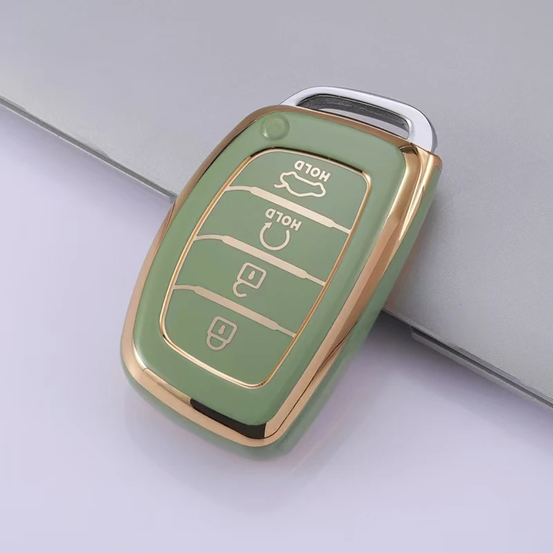 4 Bottons Silver Soft Tpu Car Key Case Cover for Hyundai Ix35 I40 I20 Tucson Elantra Creta Sonata Ioniq Accent Creata Accessorie
