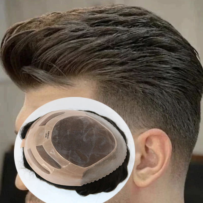 Toupee Durável Para Homens, Unidade De Cabelo Bond, Rendas Com NPU, Substituição Do Sistema De Cabelo, Respirável, Alta Qualidade, Novo, 2022