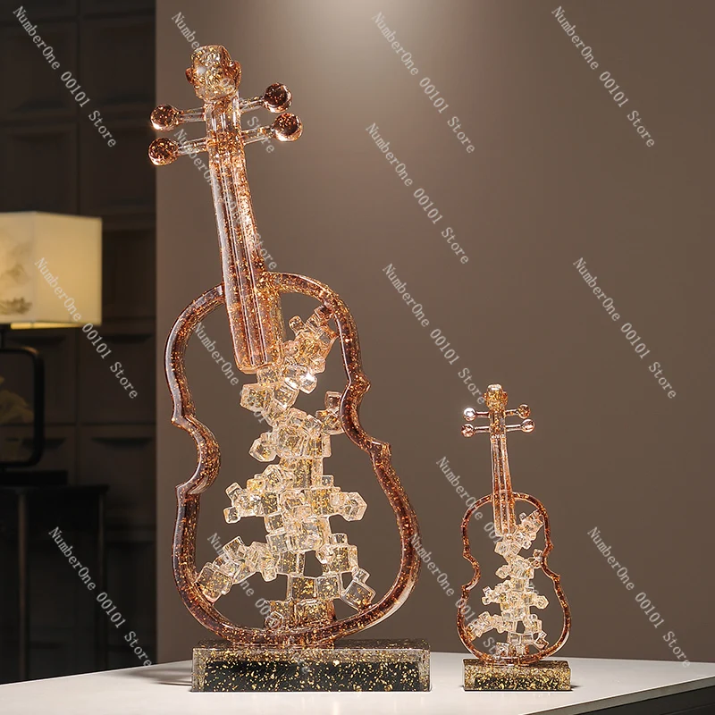 Violin Art Sculpture | Elegant Decorative Piece for Living Room, Entryway, TV Stand & Wine Display, Luxury Home Accent