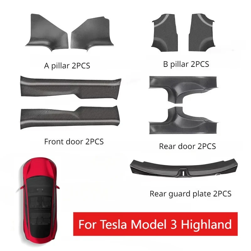 

10Pcs for Tesla Model 3 Highland 2025 ABS Front Rear Door Sill Protector Threshold Strip Anti-kick Guard Panel Waterproof Pad