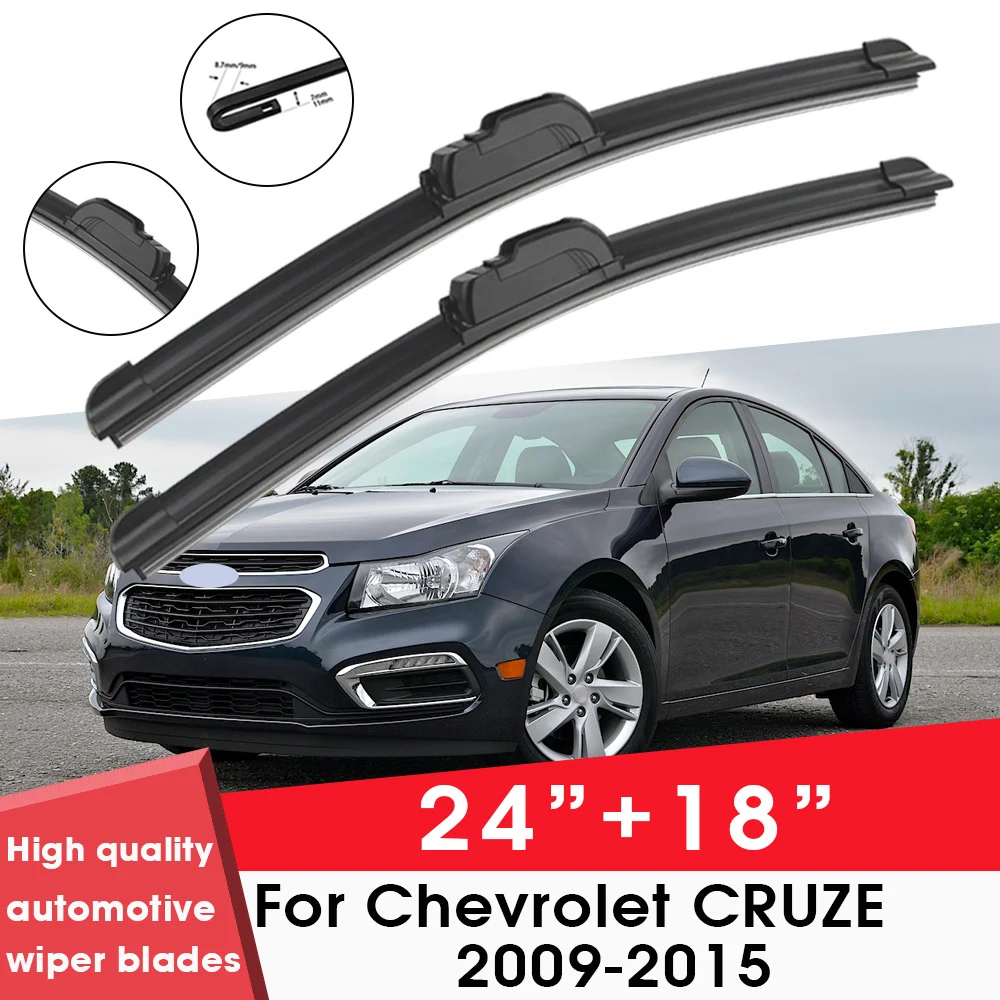 

Car Wiper Blades For Chevrolet CRUZE 2009-2015 24"+ 18" Windshield Windscreen Clean Naturl Rubber Cars Wipers Accessories