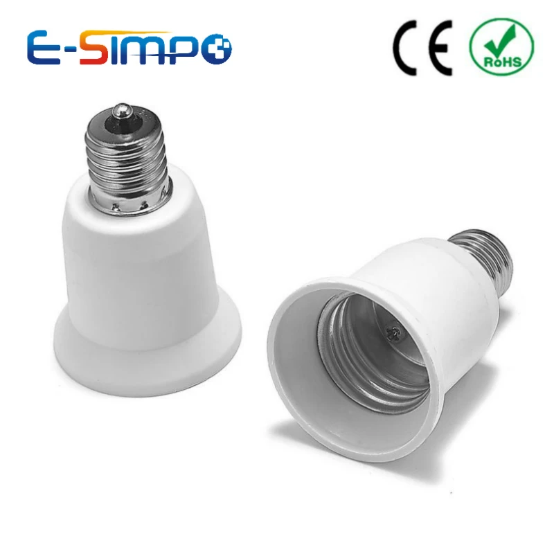 2pcs E17 to E26 E27 Converter PBT Housing  Copper Contact LED Light Bulb Socket Holder Adapter Extender