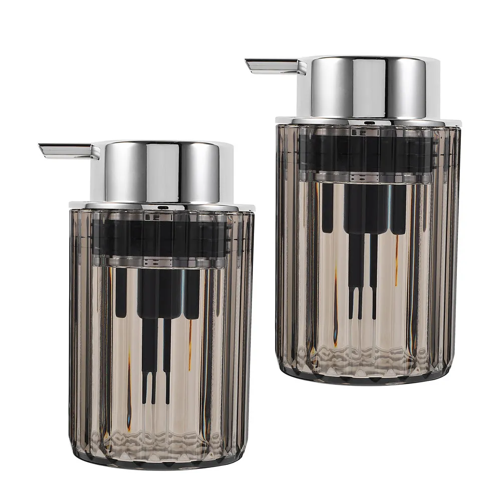 2Pcs Refillable Foam Pump Bottle Modern Aesthetic Liquid Soap Dispenser for Hand Shampoo Dish Body Wash Kitchen Bathroom Travel