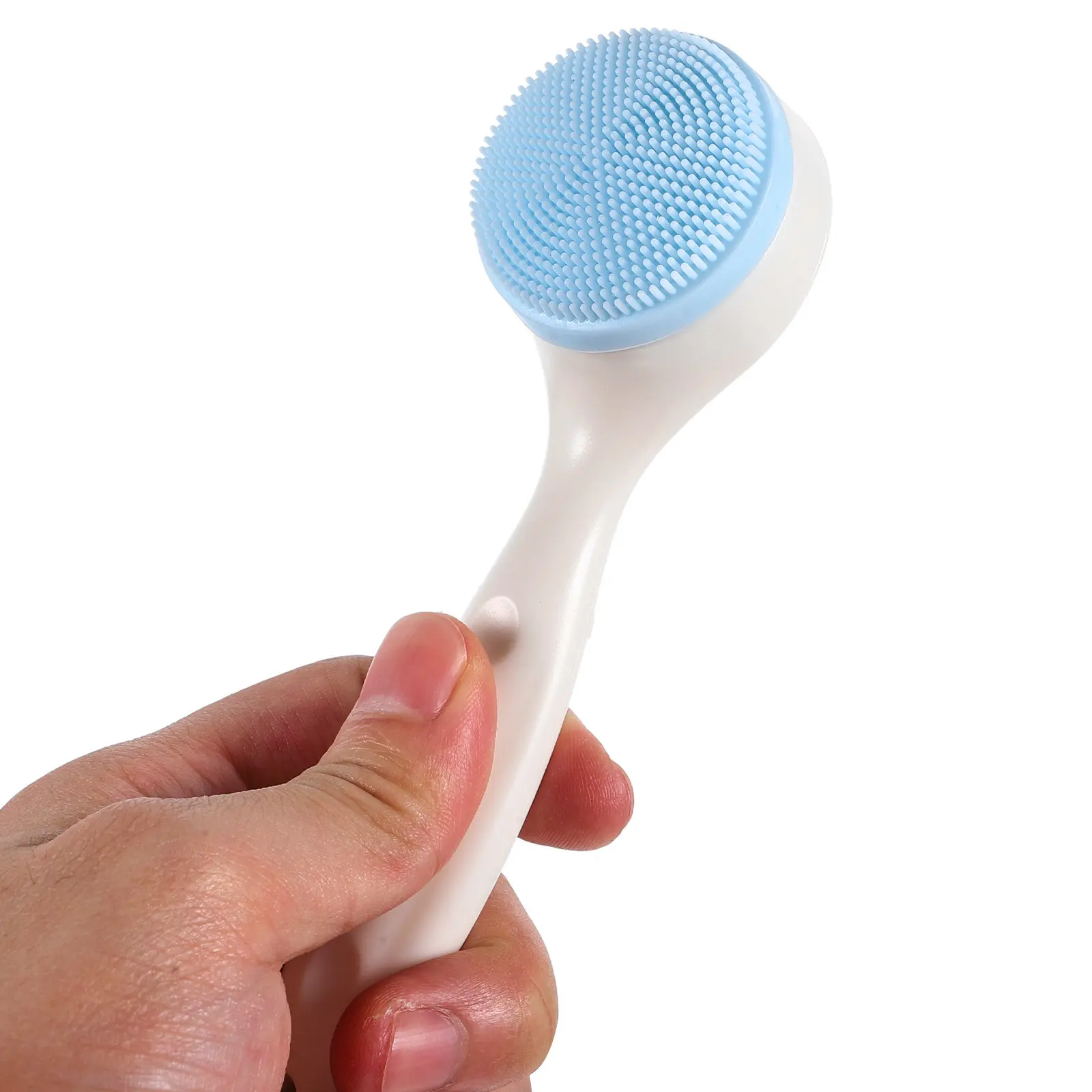 Escova facial de silicone, 2 peças, limpador facial, cabo antiderrapante, massagem, limpeza facial, para mulheres, homens, adolescentes, pele sensível