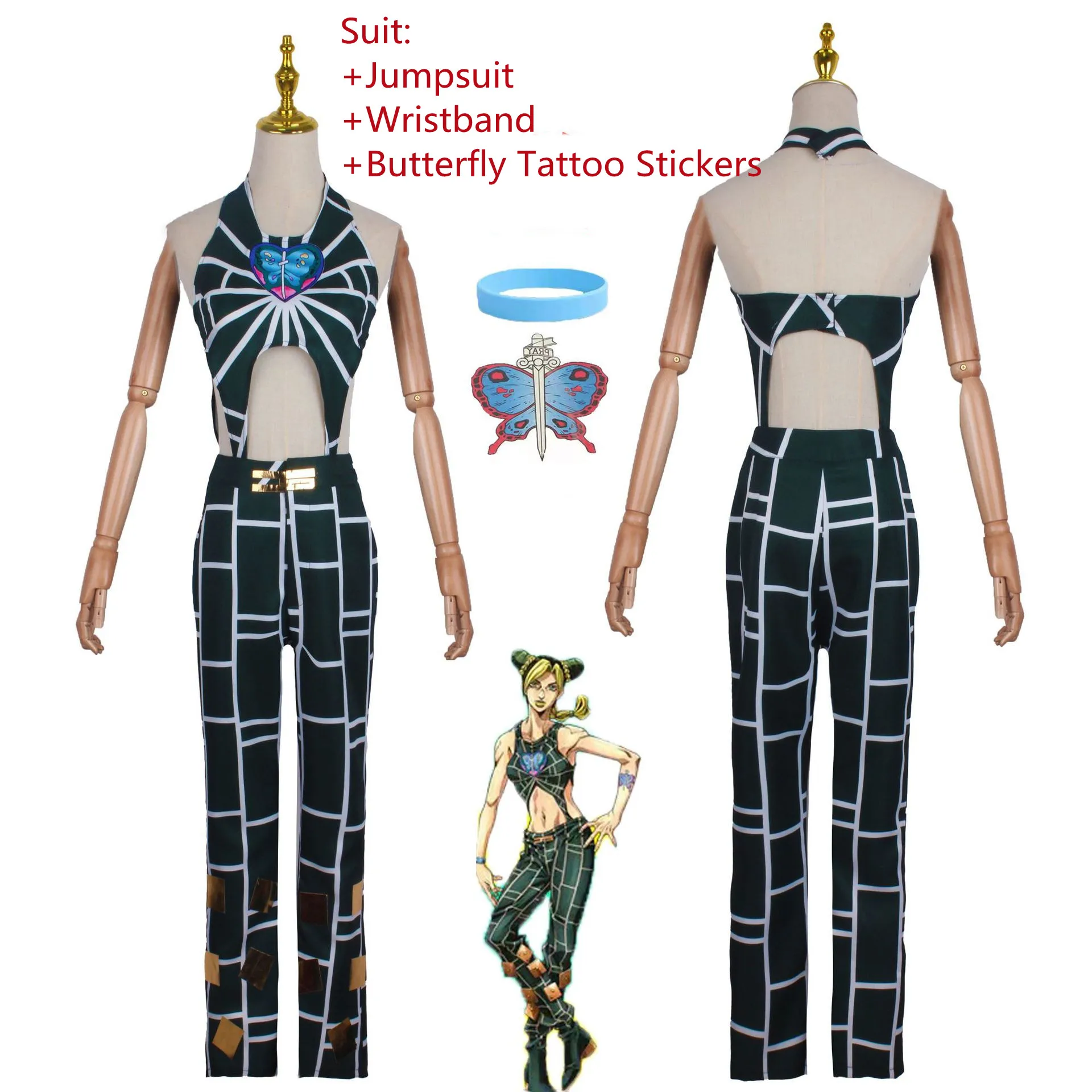 Anime JoJo Bizarre Adventure Jolyne Cujoh Trish Una Narancia Ghirga Cosplay Costumes Halloween Party Set